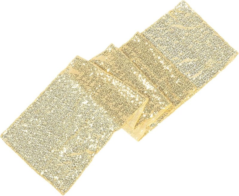 Gold Sequin Table Runner Nordic Style Polyester Tablecloth for Wedding Party Celebration - Image 1